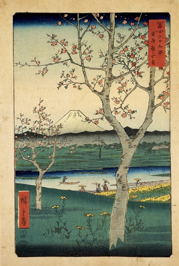 歌川広重「冨士三十六景　武蔵越かや在」中山道広重美術館蔵