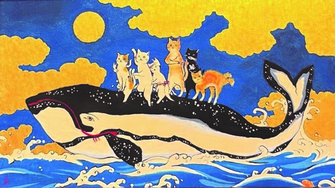 「大きなさかなにのって冒険しよう」 7.5×12.5cm