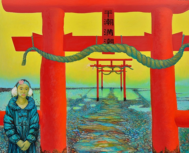 「HINOMOTO―ひ潮みち潮」　F150号　キャンバスに油彩
