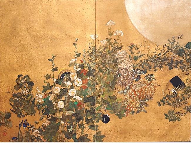 「咲いたなら」90×120㎝、鉛筆・墨・膠・胡粉・水彩絵具・アクリル絵具・和紙