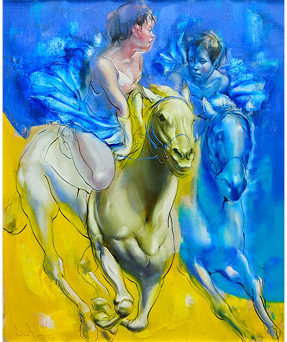 広田稔「CIRCUS」72.7×60.6㎝（20号F）キャンバス・油彩