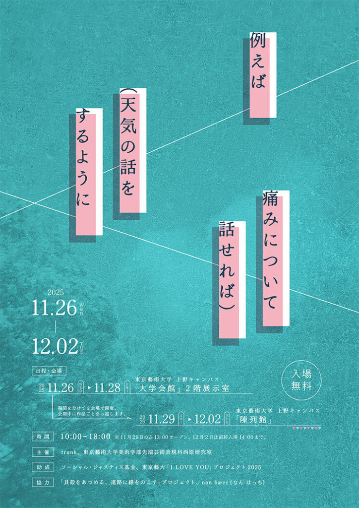 例えば（天気の話をするように痛みについて話せれば）東京藝術大学大学美術館