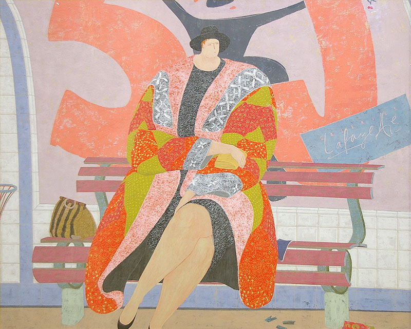 金森宰司《ライフ「メトロを待つ」》1993年　笠間日動美術館蔵