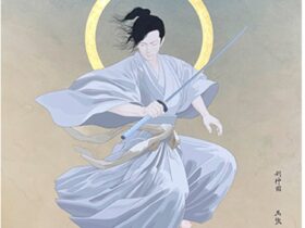 剣神図」　56.4×39.1cm　紙・アクリル絵具