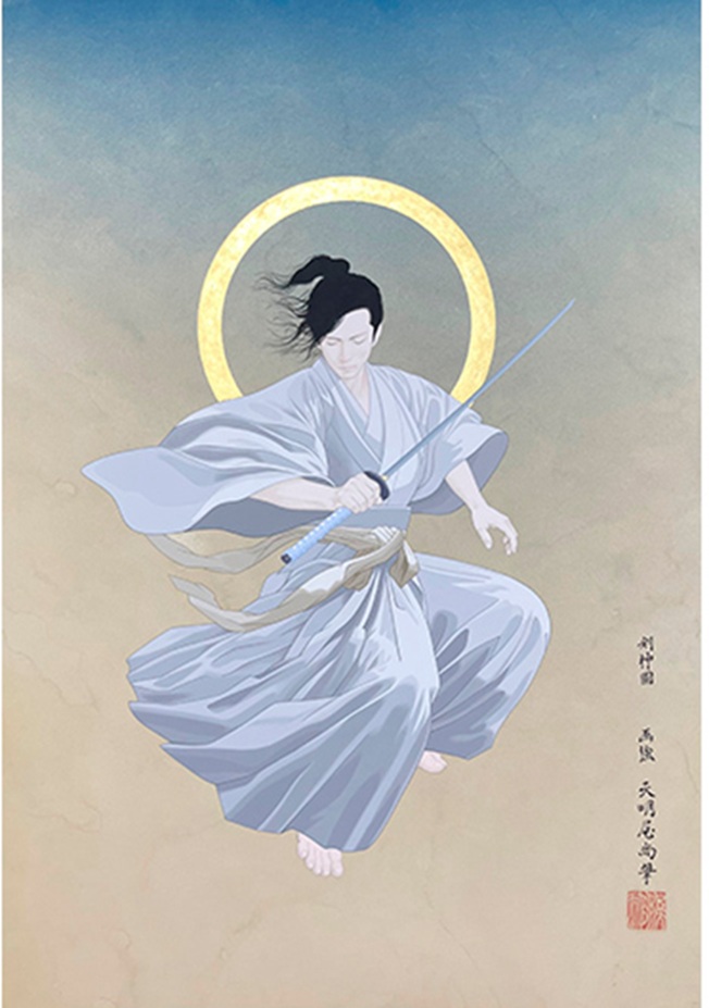 剣神図」　56.4×39.1cm　紙・アクリル絵具