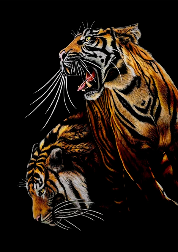 「両虎」（縦95×横68cm）