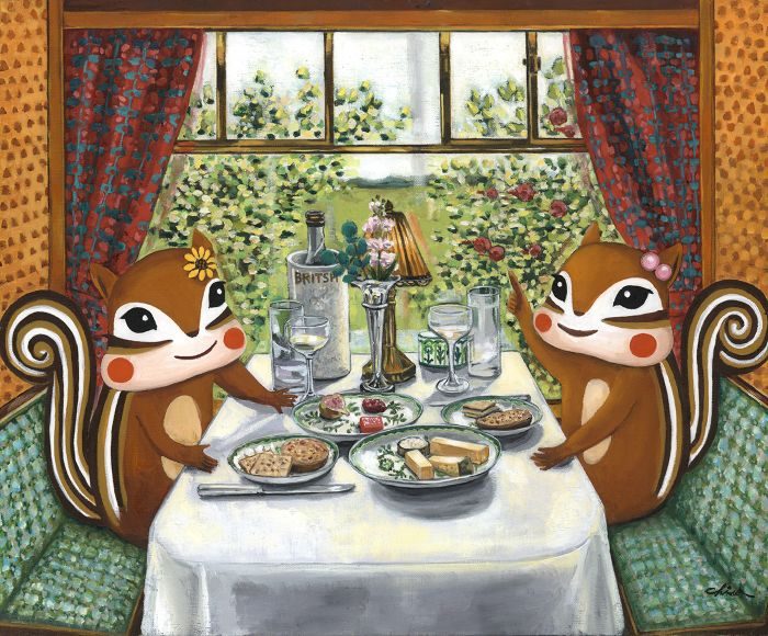 「リリーとナッツ英国鉄道の旅」 12F 油彩画