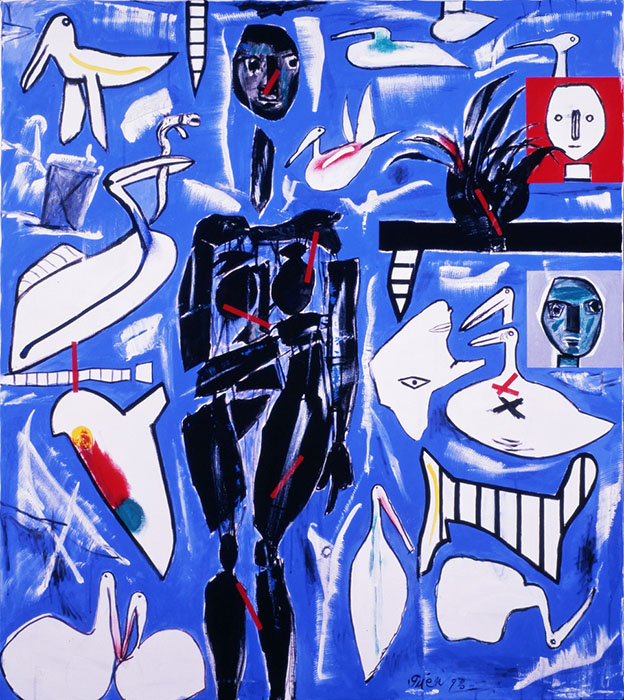 猪熊弦一郎 《裸子と鳥》 1993年　©公益財団法人ミモカ美術振興財団