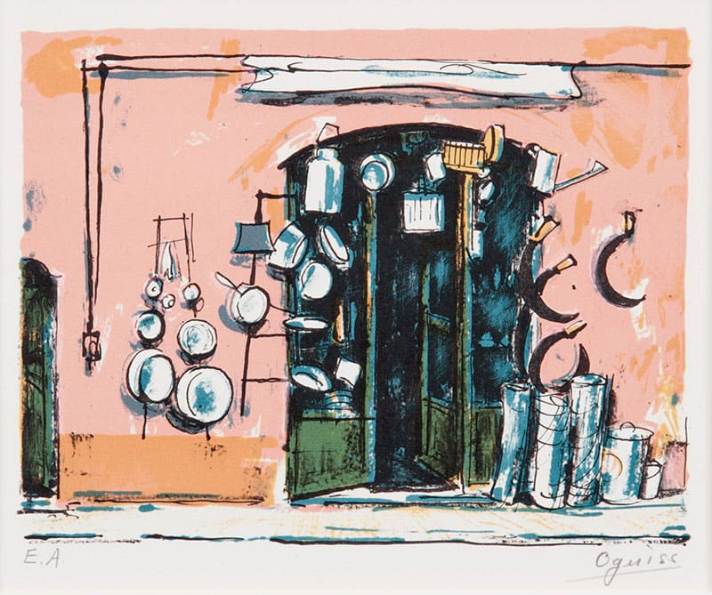 《金物商》リトグラフ・紙 1973年　稲沢市荻須記念美術館蔵
©LES AMIS D’OGUISS 2025