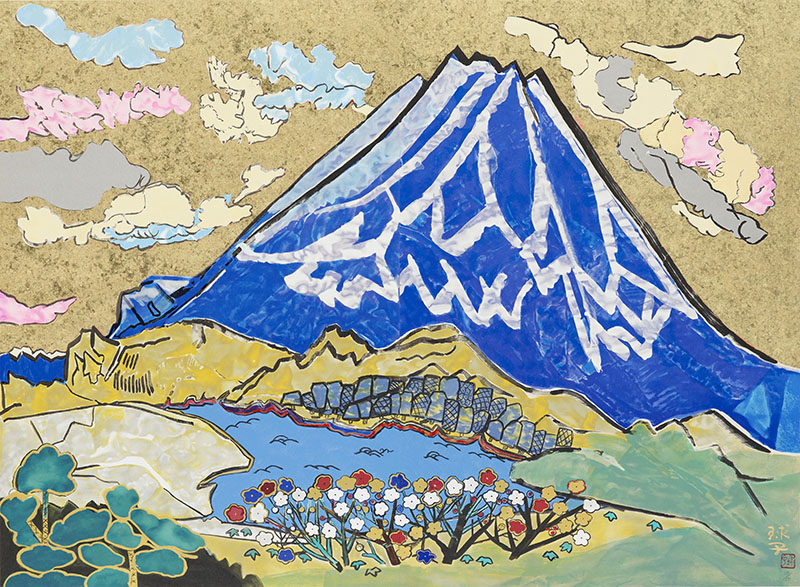 片岡球子《めでたき富士　大観山の富士》1992年