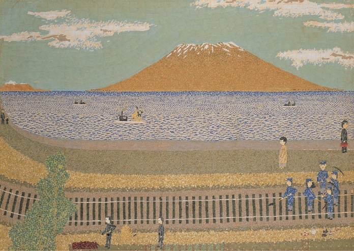 《桜島》1954年　貼絵　©Kiyoshi Yamashita / STEPeast 2025
