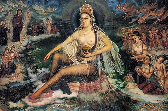 牧島如鳩《魚籃観音像》1952年　足利市民文化財団