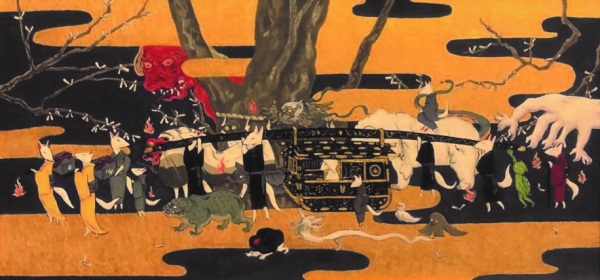 「狐の嫁入り夜行」11.5×23cm