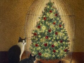 「猫対策」 ペン画 25×20㎝