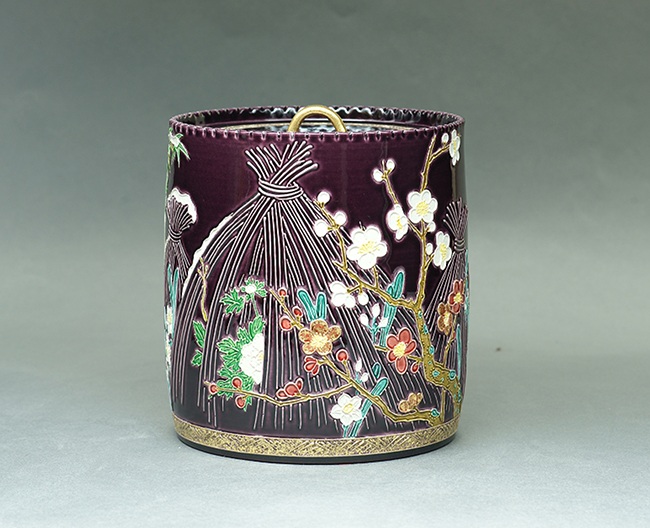 𠮷向十三軒「交趾寒梅竹水指」