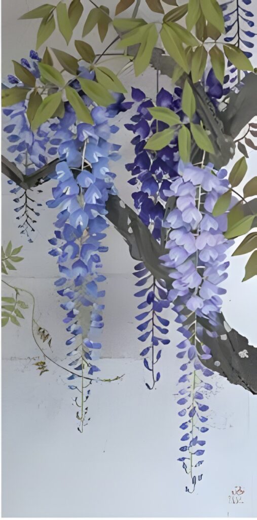 「ウィステリア」　銀箔岩絵具　15号