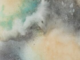 「Beyond the Universe -Stream1」 和紙に墨・彩色 2024年 100×100cm