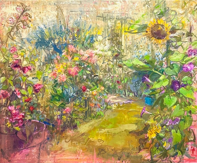 「Le jardin de Laurence 2」</span><br />60.6×72.7cm、20F、油彩画
