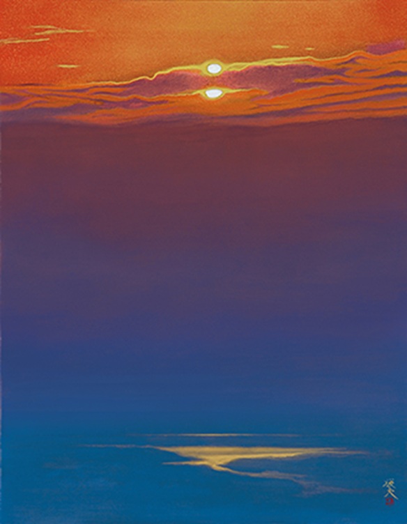 田渕俊夫
《朝陽》
制作年：2013年
形質：紙本彩色
サイズ：116.7×90.9㎝