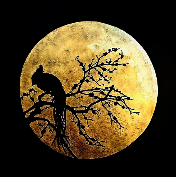 「ツクヨミ 〜日本鶏〜」（縦53×横53cm）