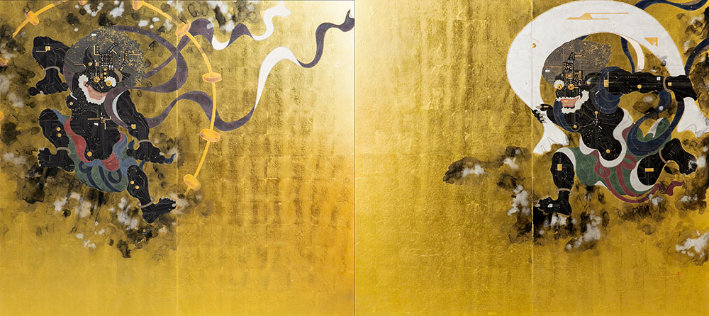 西嶋豊彦《半導体風神雷神図》