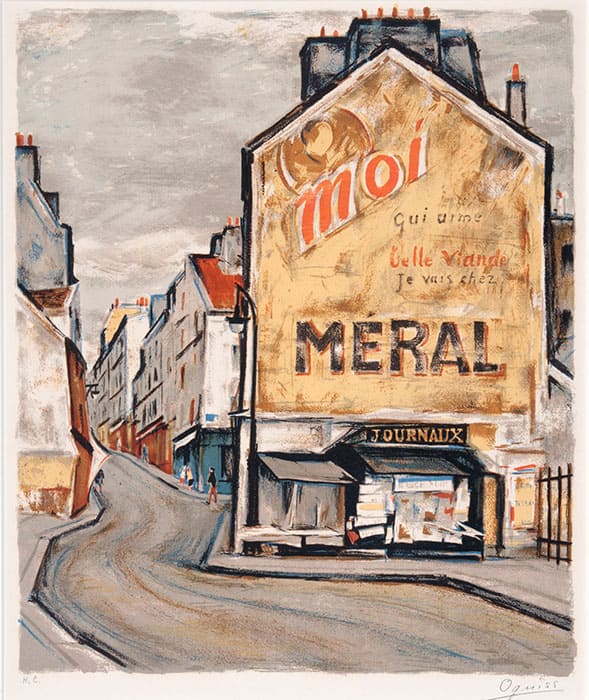 《サン・メダールの市場》リトグラフ・紙 1976年　稲沢市荻須記念美術館蔵
©LES AMIS D’OGUISS 2025