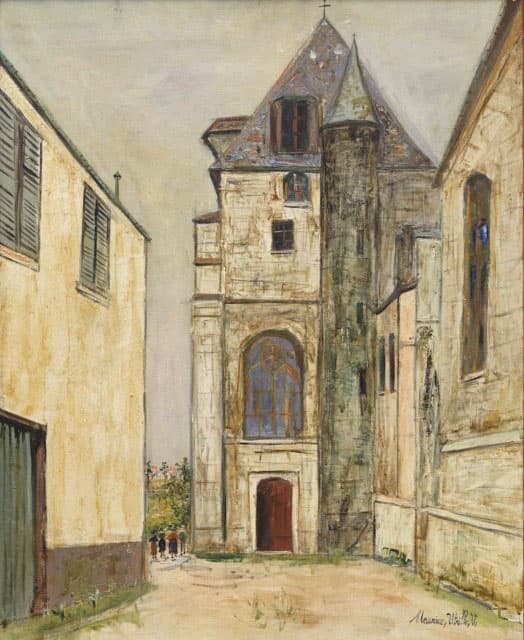 モーリス・ユトリロ《シャルトルの教会》1936 年頃、油彩・キャンバス、寄託