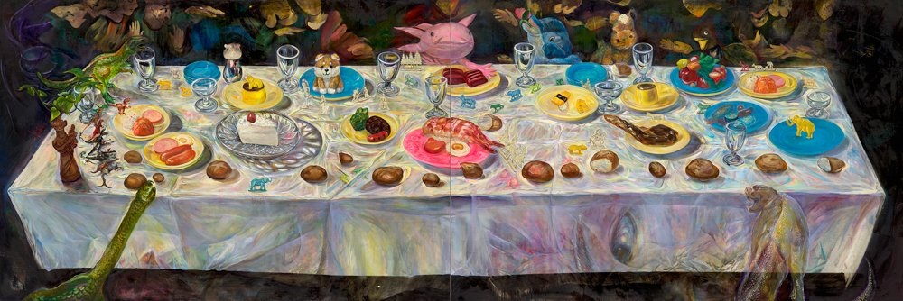 安藤日出武《黄瀬戸大皿》2024年 個人蔵