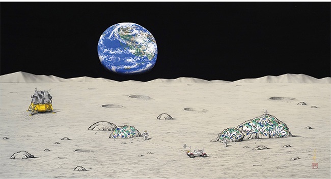 山木章【ミチテユク】油彩、P8号