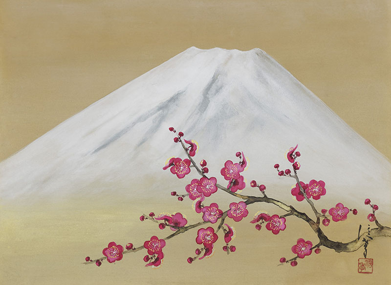 岡信孝《紅梅富士》1990年代