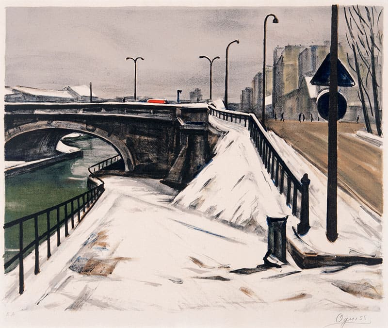 《運河の雪》リトグラフ・紙 1977年　稲沢市荻須記念美術館蔵
©LES AMIS D’OGUISS 2025