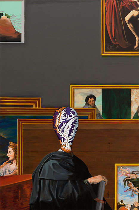 若江漢字《アトリエの画家》2018年