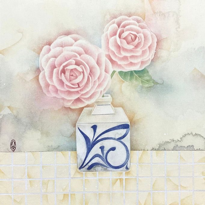 「唐草に乙女椿」

4号S

日本画