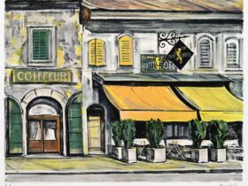 《金獅子亭》リトグラフ・紙 1978年　稲沢市荻須記念美術館蔵 ©LES AMIS D’OGUISS 2025