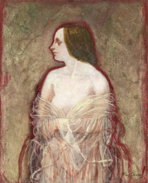 鴨居玲《白い人》 1980年 ひろしま美術館蔵