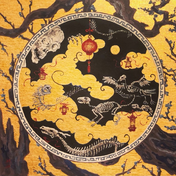 「骨夜行」8.5×8.5cm