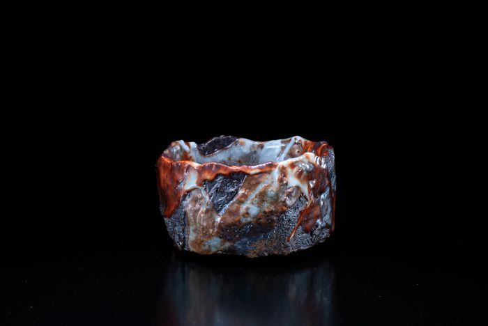 「志野炎茶盌」 7.5×13cm 粘土 2025年