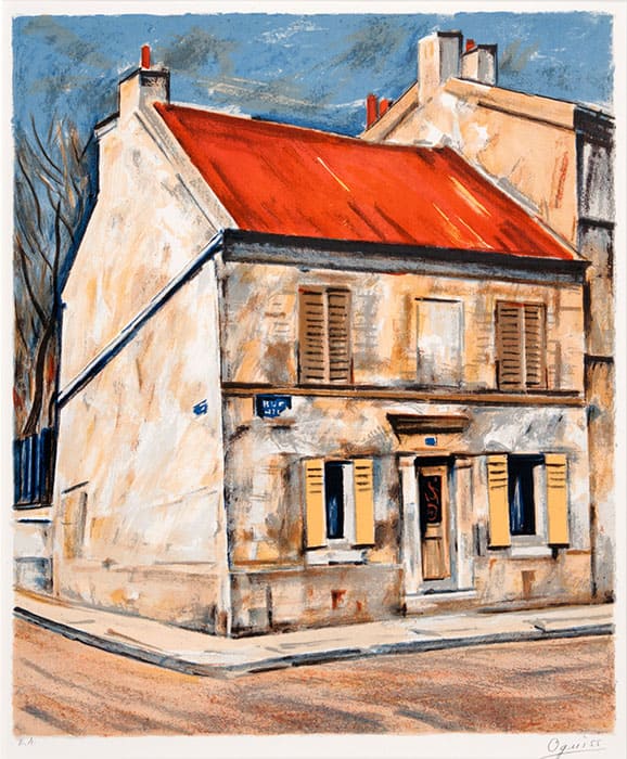 《4月のアルジャントゥイユ》リトグラフ・紙 1978年　稲沢市荻須記念美術館蔵
©LES AMIS D’OGUISS 2025