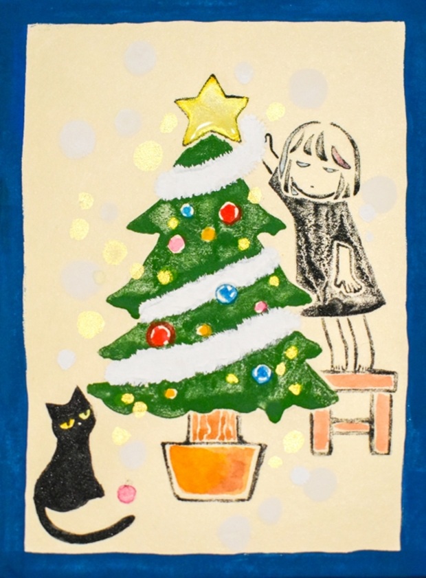 新井 あかね「かざりつけ」 F0号 紙本彩色/雲肌麻紙、岩絵具