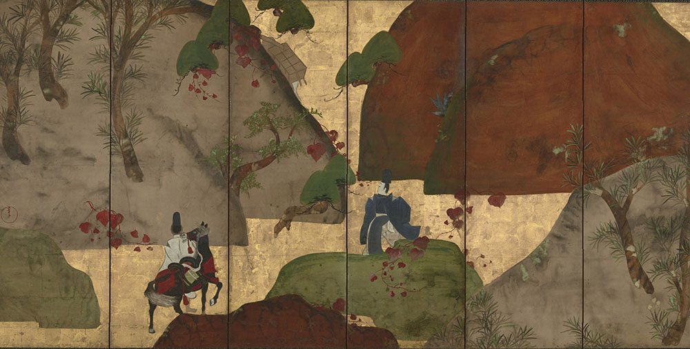 重要文化財　蔦の細道図屏風　深江芦舟筆　6曲1隻　江戸時代・18世紀　東京国立博物館蔵　（Image：TNM Image Archives）［展示期間：2/21～3/7］