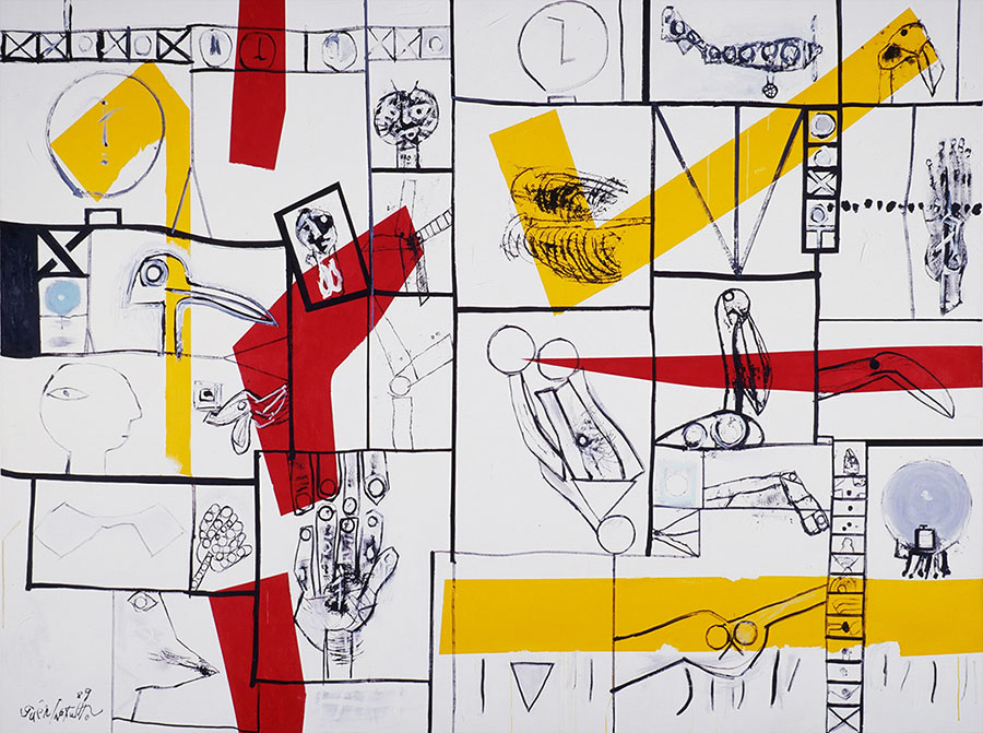 猪熊弦一郎 《三つの言葉》 1989年　©公益財団法人ミモカ美術振興財団