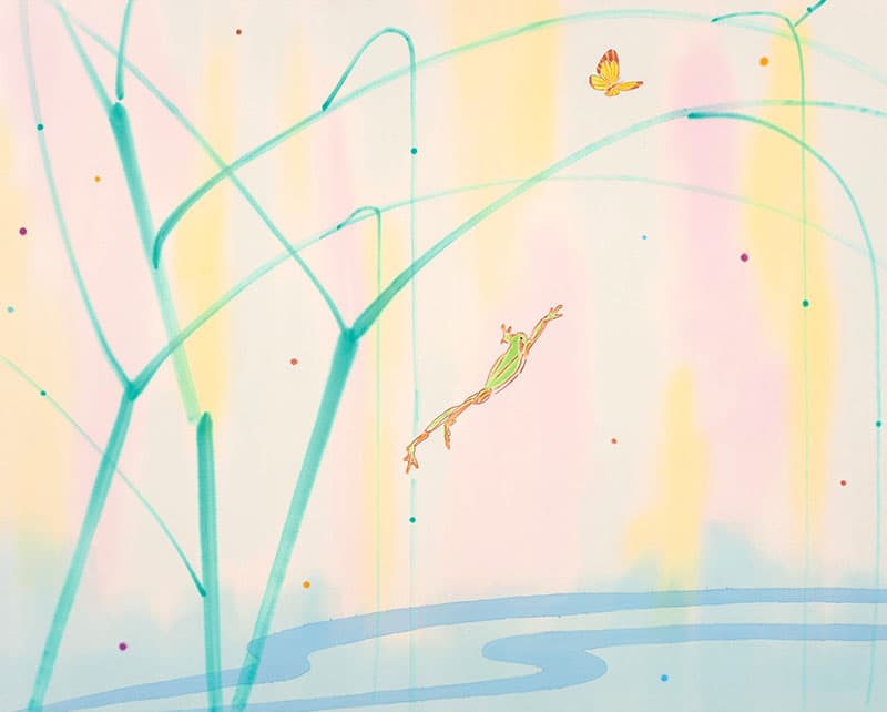 丸山直文《der Laubfrosch 2》2005 年　綿布・アクリル
©Copyright the artist, Courtesy of ShugoArts