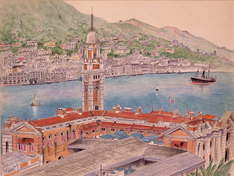 山口蓬春《九龍碼頭　写生》昭和17年(1942)　神奈川県立近代美術館　山口蓬春文庫蔵　※前期のみ