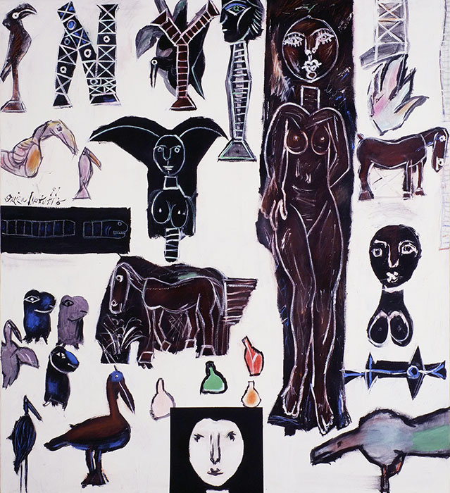 猪熊弦一郎 《裸子1 鳥11 馬2》 1991年　©公益財団法人ミモカ美術振興財団