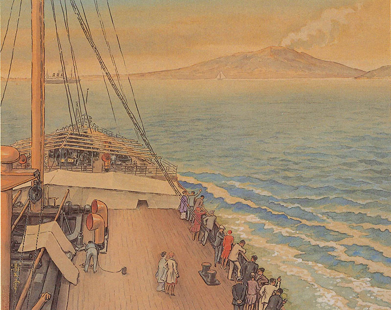 北沢楽天《ヴェスヴオ火山》昭和4年(1929)　さいたま市立漫画会館蔵　※後期のみ