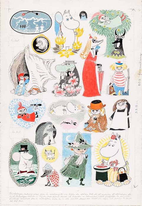 トーベ・ヤンソン 「ヴィクトリアン・スクラップ」(原画)1970年代初め 鉛筆・水彩、紙
ムーミンキャラクターズコレクション
© Moomin Characters™