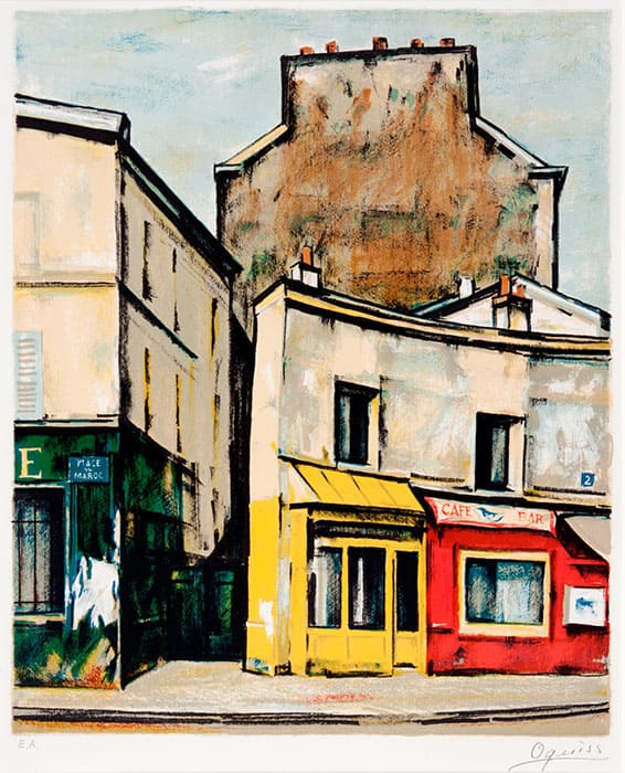 《モロッコ広場》リトグラフ・紙 1982年　稲沢市荻須記念美術館蔵
©LES AMIS D’OGUISS 2025