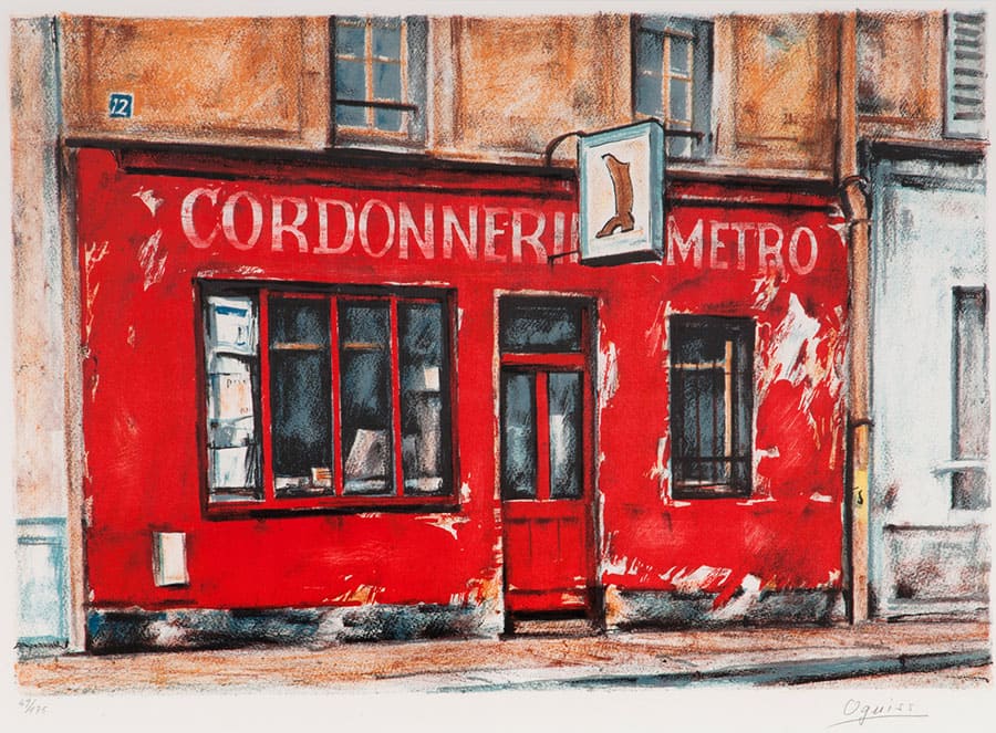 《靴屋 メトロ》リトグラフ・紙 1986年　稲沢市荻須記念美術館蔵
©LES AMIS D’OGUISS 2025