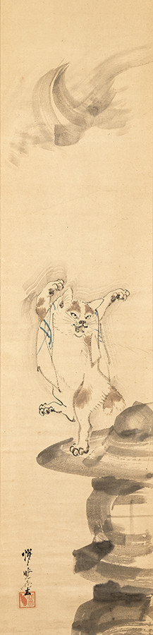 猫又図 河鍋暁斎 一幅 明治4～22年（1871-89） イスラエル・ゴールドマン・コレクション Photo: Ken Adlard
