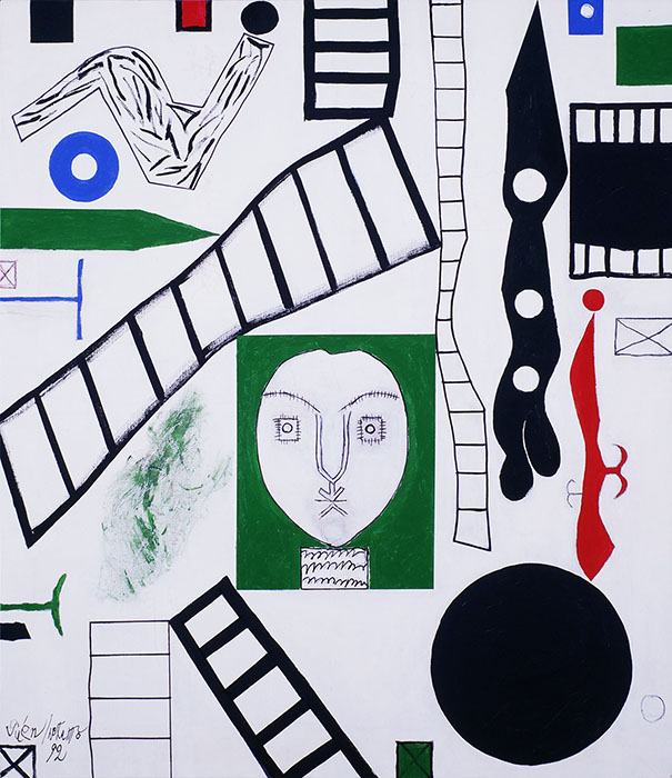 猪熊弦一郎 《緑の中の美しき顔》 1992年　©公益財団法人ミモカ美術振興財団